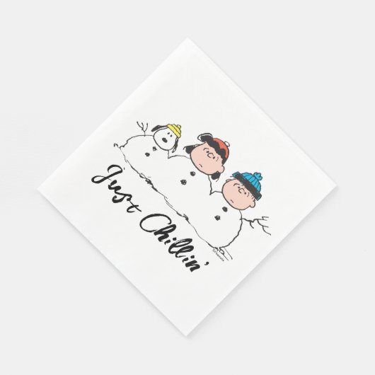 Erdnüsse | 3 Person Snowman Serviette (Ecke)