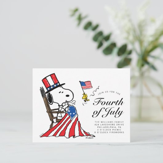 Erdnüsse 4. Juli Picknick Einladung Postkarte (Stehend Vorderseite)