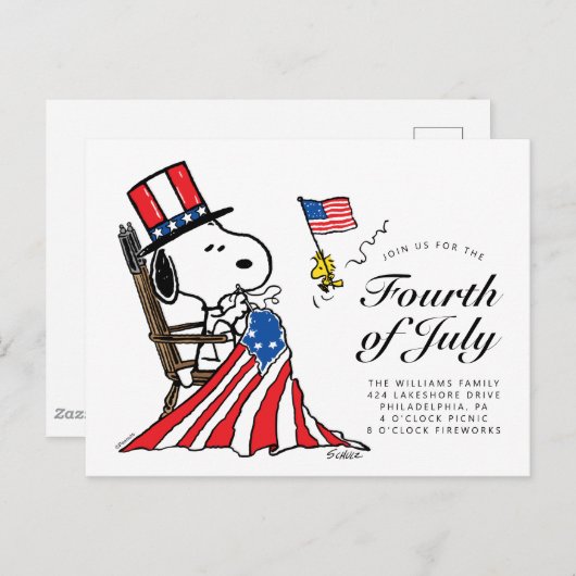Erdnüsse 4. Juli Picknick Einladung Postkarte (Vorne/Hinten)