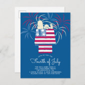 Erdnüsse 4. Juli Picknick Einladung Postkarte (Vorne/Hinten)