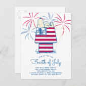 Erdnüsse 4. Juli Picknick Einladung Postkarte (Vorne/Hinten)