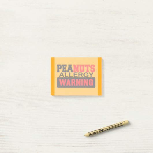 Erdnüsse Allergiewarnsystem Post-it Klebezettel (Auf Schreibtisch)