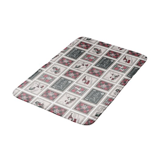 Erdnüsse | Alt modisches Schlittelwegmuster Badematte (Schrägansicht)