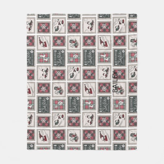 Erdnüsse | Alt modisches Schlittelwegmuster Fleecedecke (Vorderseite)