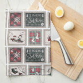 Erdnüsse | Alt modisches Schlittelwegmuster Geschirrtuch (Viertel Falte)