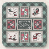 Erdnüsse | Alt modisches Schlittelwegmuster Getränkeuntersetzer (Vorderseite)