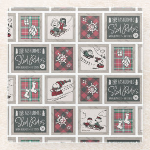 Erdnüsse   Alt modisches Schlittelwegmuster Glasuntersetzer