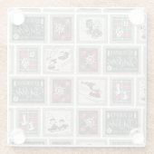 Erdnüsse | Alt modisches Schlittelwegmuster Glasuntersetzer (Rückseite)