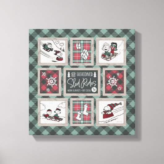 Erdnüsse | Alt modisches Schlittelwegmuster Leinwanddruck (Vorderseite)