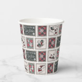 Erdnüsse | Alt modisches Schlittelwegmuster Pappbecher (Rückseite)