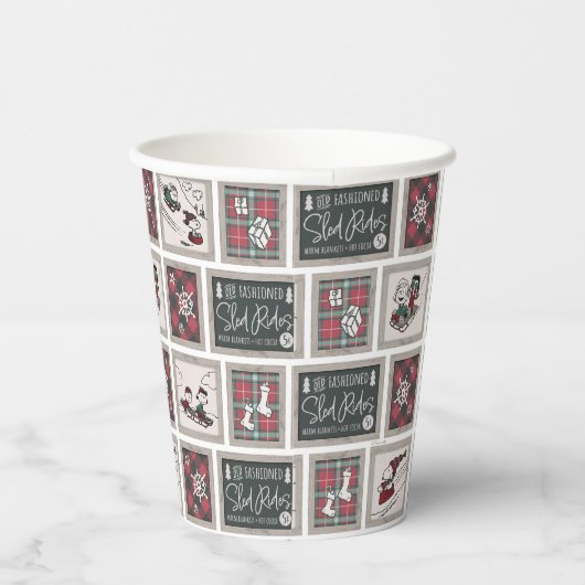 Erdnüsse | Alt modisches Schlittelwegmuster Pappbecher (Rechts)