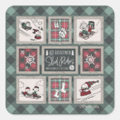 Erdnüsse | Alt modisches Schlittelwegmuster Quadratischer Aufkleber (Vorderseite)