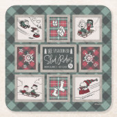 Erdnüsse | Alt modisches Schlittelwegmuster Rechteckiger Pappuntersetzer (Vorderseite)