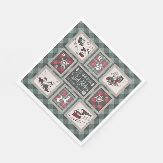 Erdnüsse | Alt modisches Schlittelwegmuster Serviette (Ecke)