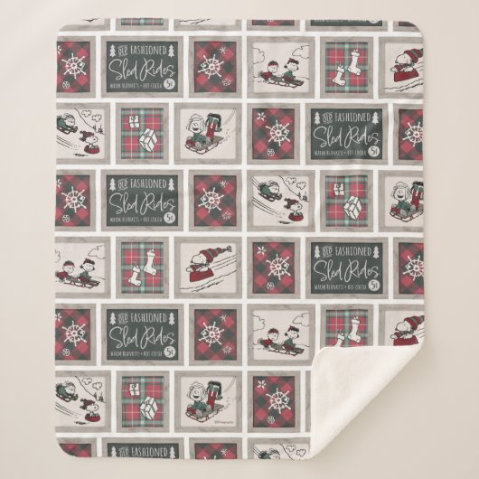 Erdnüsse | Alt modisches Schlittelwegmuster Sherpadecke (Vorderseite)