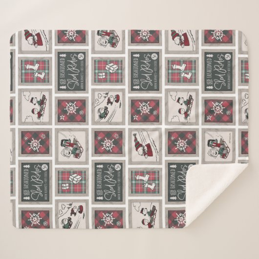 Erdnüsse | Alt modisches Schlittelwegmuster Sherpadecke (Vorderseite (Horizontal))