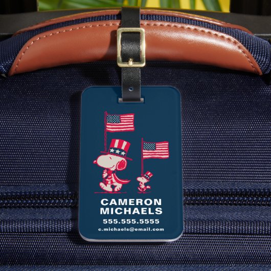 Erdnüsse | American Summer Old Glory Gepäckanhänger (Vorderseite Insitu 2)