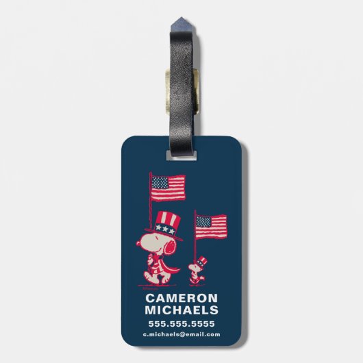 Erdnüsse | American Summer Old Glory Gepäckanhänger (Rückseite vertikal)