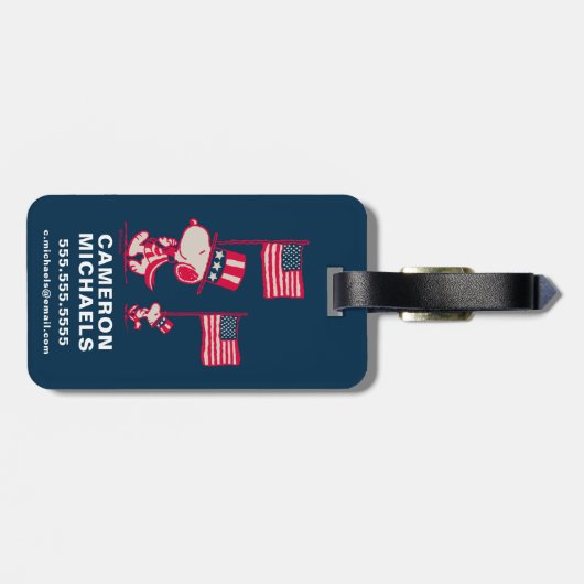 Erdnüsse | American Summer Old Glory Gepäckanhänger (Rückseite horizontal)
