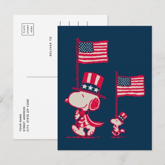 Erdnüsse | American Summer Old Glory Postkarte (Vorne/Hinten)