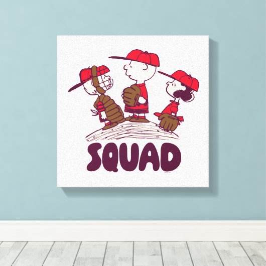 Erdnüsse | Baseball Squad Leinwanddruck (Insitu (Holzboden))