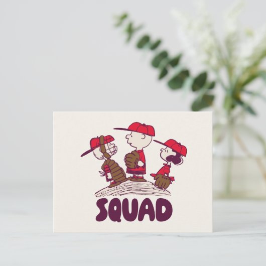 Erdnüsse | Baseball Squad Postkarte (Stehend Vorderseite)