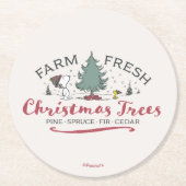 Erdnüsse | Bauernhof Frische Weihnachtsbaumen Runder Pappuntersetzer (Vorderseite)