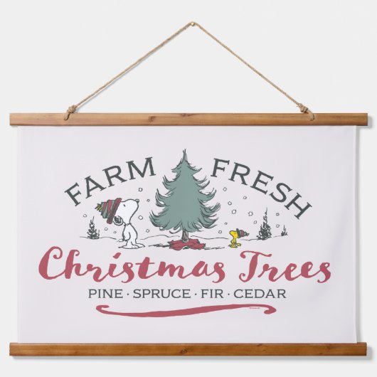 Erdnüsse | Bauernhof Frische Weihnachtsbaumen Wandteppich Mit Holzrahmen (Vorne)