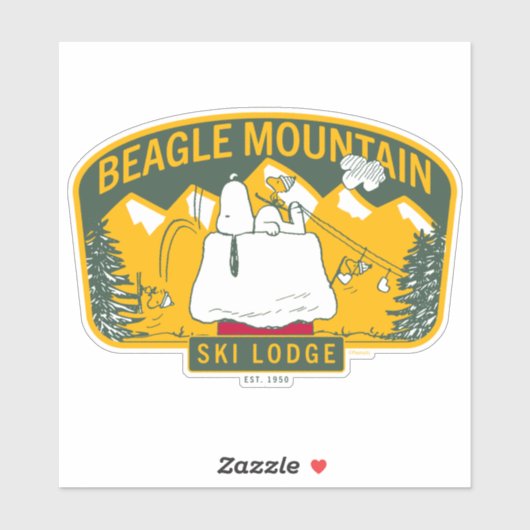 Erdnüsse | Beagle Skilodge Aufkleber (Blatt)