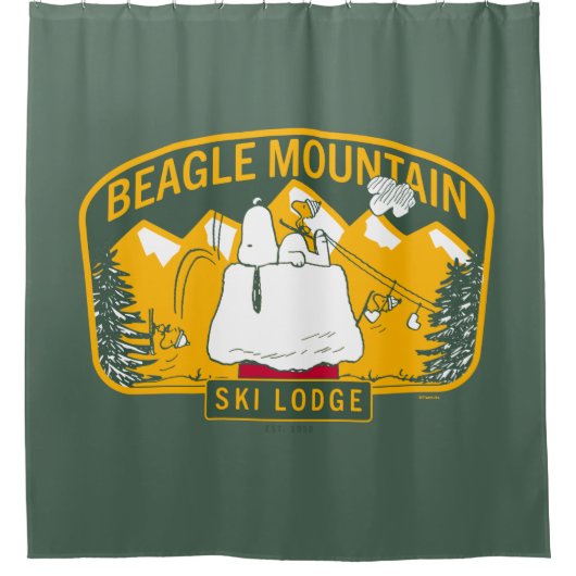 Erdnüsse | Beagle Skilodge Duschvorhang (Vorderseite)
