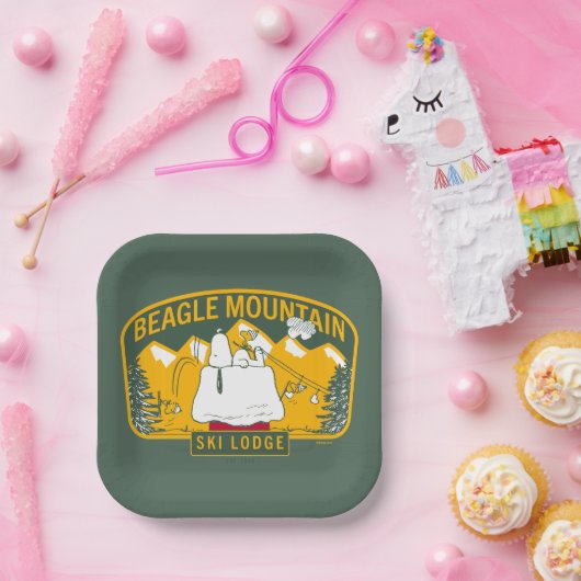 Erdnüsse | Beagle Skilodge Pappteller (Party)