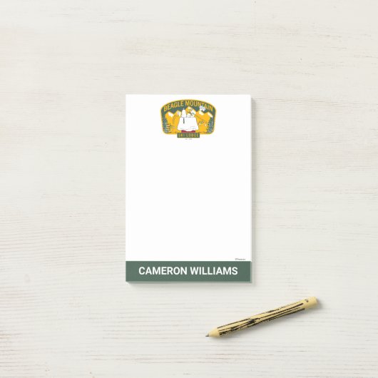 Erdnüsse | Beagle Skilodge Post-it Klebezettel (Auf Schreibtisch)