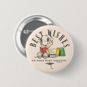 Erdnüsse Beste Wünsche Abschluss Snoopy Lesend Button (Vorne & Hinten)