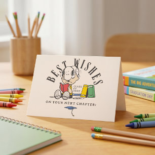 Erdnüsse Beste Wünsche Abschluss Snoopy Lesend Karte
