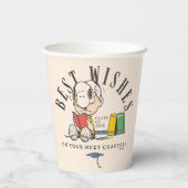 Erdnüsse Beste Wünsche Abschluss Snoopy Lesend Pappbecher (Rückseite)