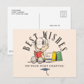 Erdnüsse Beste Wünsche Abschluss Snoopy Lesend Postkarte (Vorne/Hinten)