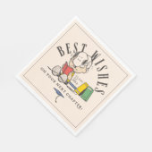 Erdnüsse Beste Wünsche Abschluss Snoopy Lesend Serviette (Ecke)