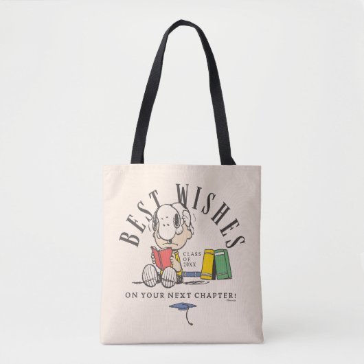 Erdnüsse Beste Wünsche Abschluss Snoopy Lesend Tasche (Vorderseite)