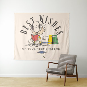 Erdnüsse Beste Wünsche Abschluss Snoopy Lesend Wandteppich