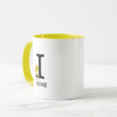 Erdnüsse | Bezeichnung und Monogramm des Holzbesta Tasse (Vorderseite Links)