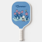 Erdnüsse - Blume | Name hinzufügen Pickleball Schläger (Vorderseite)