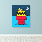 Erdnüsse | Camping aus Holz Leinwanddruck (Insitu (Holzboden))