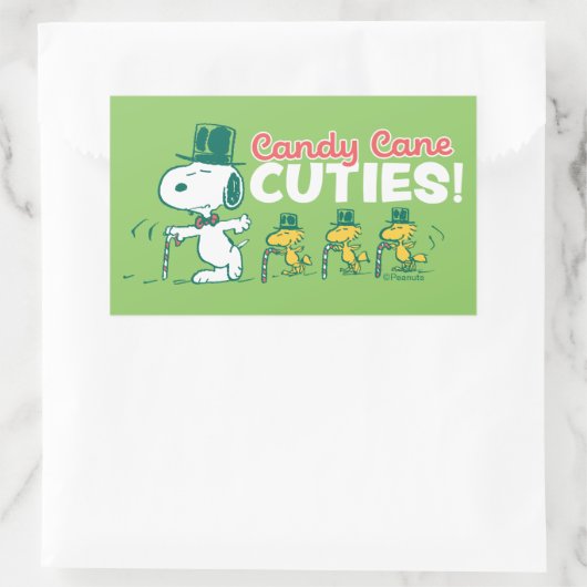 Erdnüsse | Candy Cane Süssen Rechteckiger Aufkleber (Tasche)