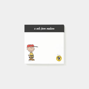 Erdnüsse   Charlie Brown Baseball-Lächeln Post-it Klebezettel