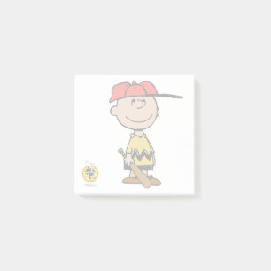 Erdnüsse   Charlie Brown Baseball-Lächeln Post-it Klebezettel