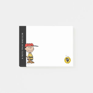 Erdnüsse   Charlie Brown Baseball-Lächeln Post-it Klebezettel
