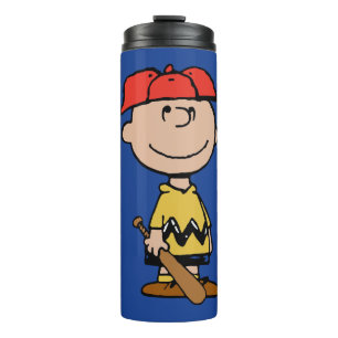 Erdnüsse Charlie Brown Baseball-Lächeln Thermosbecher