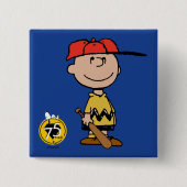 Erdnüsse | Charlie Brown Baseball Smile Button (Vorderseite)