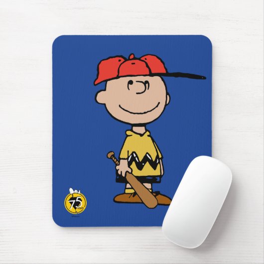 Erdnüsse | Charlie Brown Baseball Smile Mousepad (Mit Mouse)