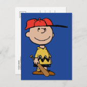Erdnüsse | Charlie Brown Baseball Smile Postkarte (Vorne/Hinten)